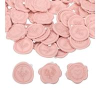 PATIKIL 60Pcs 3 Styles Wax Seal Stickers, Garland Embossed Self Adhesive Backed Envelopes Seal Sticker Accessories for Wedding Invitation Letter Birthday Party Gift, Grey Pink