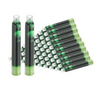 PATIKIL 60Pcs Fountain Pen Ink Cartridges, 3.4mm Bore Diameter Fountain Ink Refill Standard International Refill Cartridges for Pen Writing Business, Light Green