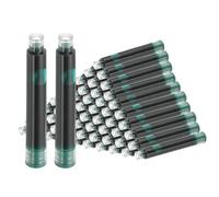 PATIKIL 60Pcs Fountain Pen Ink Cartridges, 3.4mm Bore Diameter Fountain Ink Refill Standard International Refill Cartridges for Pen Writing Business, Dark Green