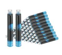PATIKIL 60Pcs Fountain Pen Ink Cartridges, 3.4mm Bore Diameter Fountain Ink Refill Standard International Refill Cartridges for Pen Writing Business, Light Blue