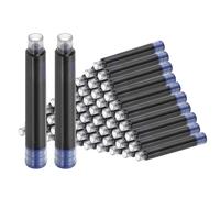 PATIKIL 60Pcs Fountain Pen Ink Cartridges, 3.4mm Bore Diameter Plastic Fountain Ink Refill Standard International Refill Cartridges for Writing Business, Dark Blue