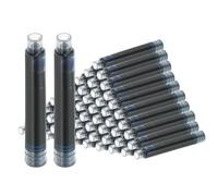 PATIKIL 60Pcs Fountain Pen Ink Cartridges, 3.4mm Bore Diameter Plastic Fountain Ink Refill Standard International Refill Cartridges for Writing Business, Blue Black