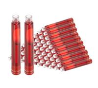 PATIKIL 60Pcs Fountain Pen Ink Cartridges, 3.4mm Bore Diameter Plastic Fountain Ink Refill Standard International Refill Cartridges for Writing Business, Red