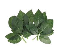 PATIKIL 60pcs Green 5.1x5.1in Silk Realistic Rose Artificial Leaves for Wedding Bouquets, Wreaths, DIY Crafts