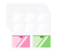 PATIKIL 60Pcs Label Holders Adhesive Label Pockets, 3.7x2.6inch Index Card Pockets Card Tag Holder for Note Card Storage Bin Bookshelf Mailbox, Clear