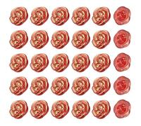 PATIKIL 60Pcs Rose Flower Buttons, 13mm 1/2" Acrylic Cute Buttons for Clothes Decorative Sewing Accessories for DIY Crafts Shirts Blouse Sweaters, Red/Gold