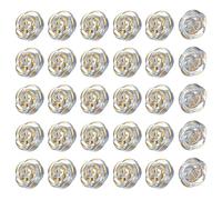 PATIKIL 60Pcs Rose Flower Buttons, 13mm 1/2" Acrylic Cute Buttons for Clothes Decorative Sewing Accessories for DIY Crafts Shirts Blouse Sweaters, Light Blue/Gold