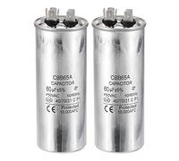 PATIKIL 60uF 60MDF 450V AC Fan Start Capacitor,2Pcs CBB65 Circular Run Capacitor for AC Motor Run Air Conditioner Cool Heat Pump Condenser Straight