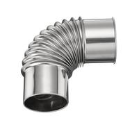 PATIKIL 60x215mm 90 Degree Stove Pipe, 1Pcs Stainless Steel Elbow Tent Stove Chimney Pipe Flue Extension Crimping with Turned Edges for Camping Stove Vent Water Heater Smoke Exhaust