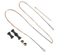 PATIKIL 61 Inch Bow String Replacement, Archery Bowstrings Accessories 12 Strands Bowstring with Finger Guard & 2 Brass Nock Points for Traditional Recurve Longbow, Black-Orange
