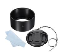 PATIKIL 62mm Lens Hood, Long Focus Frosted Surface Anti-reflective Inside Hood with 67mm Lens Cap and Cleaning Cloth for Camera Lens, Black for Nikon, for Fujifilm, for Pentax, for Leica