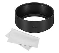 PATIKIL 62mm Lens Hood, Standard Focus Frosted Surface Anti-reflective Inside Hood with Cleaning Cloth for Camera Lens, Black for Nikon, for Fujifilm, for Pentax, for Leica