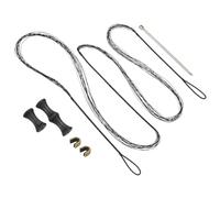 PATIKIL 64 Inch Bow String Replacement, Archery Bowstrings Accessories 12 Strands Bowstring with Finger Guard & 2 Brass Nock Points for Traditional Recurve Longbow, Black