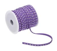 PATIKIL 65.6ft Studded Faux Suede Cord Rope for Jewelry Making, 5mm Micro Fibre Flat Leather Lace Beading String Ribbon with Rivets, Purple Silver