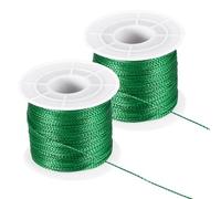 PATIKIL 656 Feet / 218 Yard Metallic Cord Tinsel Ornament String, 1mm Tag Cord Non Stretch Twine Thread for Gift Wrapping Craft Jewelry Making, Green 2 Spool