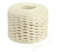 PATIKIL 656 Feet Raffia Ribbon, Raffia Yarn Paper Rope Twine String for Crochet Bags Craft Festival Gifts Bouquets Wrapping, White