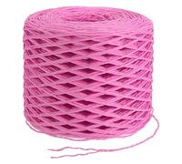 PATIKIL 656 Feet Raffia Ribbon, Raffia Yarn Paper Rope Twine String for Crochet Bags Craft Festival Gifts Bouquets Wrapping, Rose Red