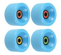 PATIKIL 65mm 78A Longboard Wheels with ABEC-11 Bearings, 4 Pack Soft Cruiser Wheels Street Wheels for Skateboards Skateboard Wheel PU Frosted, Blue
