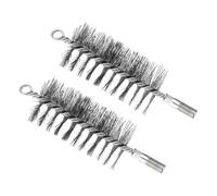 PATIKIL 65mm Dia Bore Brush, 2Pcs Stainless Steel Twisted Wire Cleaning Brush Round Cylinder Pipe Cleaner with 12mm Spiral Shank for Tubes, Ports, Bearings, Drill Driver, Silver Tone