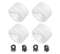 PATIKIL 65mm Skateboard Wheels, 1 Set 78A Hardness Street Wheels PU Flash Cruiser Wheels High Elasticity with 608RS Bearings for Skateboards Replacement, White