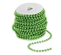 PATIKIL 66 Feet Pearl String 6 mm Craft Pearl Bead Garland Faux Beads Spool Roll Strands Pearls Chain Trim for Wedding Party Flower Christmas Tree Decoration DIY Crafts, Green