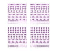 PATIKIL 660 Pcs Acrylic Gem Sticker, 4 Size 3/4/5/6mm Self Adhesive Rhinestones Face Gem Stones Bling Jewelry for Nail Art Craft Clothes DIY Makeup Decoration Party, Purple