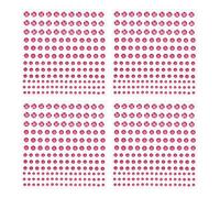 PATIKIL 660 Pcs Acrylic Gem Sticker, 4 Size 3/4/5/6mm Self Adhesive Rhinestones Face Gem Stones Bling Jewelry for Nail Art Craft Clothes DIY Makeup Decoration Party, Rose Red