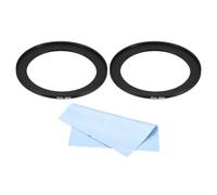 PATIKIL 67mm-82mm Metal Step Up Ring with Cleaning Cloth, 2 Pack Camera Lens Filter Adapter Ring Aluminum Filter Adapter Ring for Camera Lenses Hood, Black
