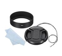 PATIKIL 67mm Lens Hood, Standard Focus Frosted Surface Anti-reflective Inside Hood with 72mm Lens Cap and Cloth for Camera Lens, Black for Nikon, for Fujifilm, for Pentax, for Leica