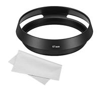 PATIKIL 67mm Lens Hood, Standard Vented Matte Surface Anti-reflective Inside Hood with Cleaning Cloth for Camera Lens, Black for Nikon, for Fujifilm, for Pentax, for Leica