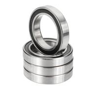 PATIKIL 6805-2RS Deep Groove Ball Bearing 25mm x 37mm x 7mm, 4 Pack Double Rubber Sealed Miniature Bearings for Electric Motor Industrial Machine, Black&Silver
