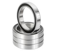 PATIKIL 6806-2RS Deep Groove Ball Bearing 30mm x 42mm x 7mm, 4 Pack Double Rubber Sealed Miniature Bearings for Electric Motor Industrial Machine, Black&Silver