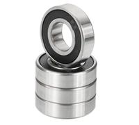 PATIKIL 6900-2RS Deep Groove Ball Bearing 10mm x 22mm x 6mm, 4 Pack Double Rubber Sealed Miniature Bearings for Electric Motor Industrial Machine, Black&Silver