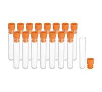 PATIKIL 6cm Length Plastic Sewing Needle Storage Holder, 16 Pcs Portable Embroidery Needle Clear Pin Toothpick Storage Tubes Case for Craft Knitting, Orange