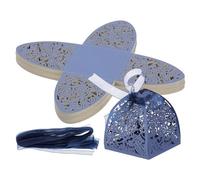 PATIKIL 6cm x 6cm x 8cm Favor Boxes, 50 Pcs Candy Party Gift Boxes for Wedding Mother's Day Easter Anniversary Christmas Graduation Celebration, Dark Blue
