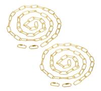 PATIKIL 6ft Lighting Hanging Chain, 2pcs Metal Looping Chain with Quick Link Screw Lock Connectors for Plant Pot Chandelier Pendant Light Fixture, Gold Tone