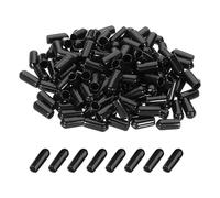 PATIKIL 6mm/0.24" Rubber End Caps, 144 Pcs Screw Caps Covers Flexible Blot Protector PVC for Screw Bolt Ends Tube Thread Caps, Black