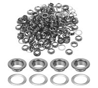 PATIKIL 6mm/1/4" Metal Eyelets, 150 Pcs Eyelets and Grommets Kit Leather Grommet Eyelet Tool for Fabric Shoes Clothes Curtains Belt DIY Project, Grey
