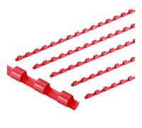 PATIKIL 6mm (1/4") Plastic Binding Combs, 50 Pcs 21 Rings Comb Binding Spines 20 Sheet Capacity Letter Size for Binding Paper Sheets, Red