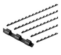 PATIKIL 6mm (1/4") Plastic Binding Combs, 50 Pcs 21 Rings Comb Binding Spines 20 Sheet Capacity Letter Size for Binding Paper Sheets, Black