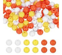 PATIKIL 6mm Acrylic Round Beads, 1000Pcs Bubble Loose Smooth Spacer Beads Colorful with Hole Bulk for DIY Craft Jewelry Making Necklace Bracelet Earring, White Orange Yellow