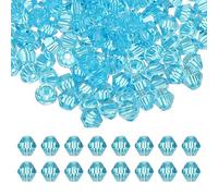 PATIKIL 6mm Bicone Crystal Beads, 200 Pcs Glass Faceted Bicone Beads Loose Spacer Bead for Jewelry Making Bracelet Necklace Earrings Wind Chimes Craft, Sky Blue