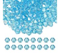 PATIKIL 6mm Bicone Crystal Beads, 200 Pcs Glass Faceted Bicone Beads Loose Spacer Bead for Jewelry Making Bracelet Necklace Earrings Wind Chimes Craft, Dark Sky Blue