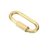 PATIKIL 6mm Copper Chain Quick Links, Screw Locking Chain Connector Oval Snap in Ring Hook Clips for Chandelier Backpack Tent, 132 lbs Brass Tone