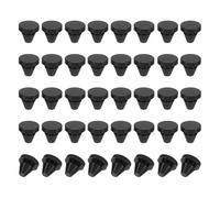 PATIKIL 6mm Diameter Silicone Hole Plug, 40 Pcs Round Snap in Type Locking Furniture Button Protective Cover Cap Head Fit for 6-7mm Hole for Seal Bulkhead Cylinder Hole, Black