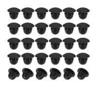 PATIKIL 6mm Diameter Silicone Round Snap, 30 Pcs in Type Locking Furniture Hole Plug Button Arc Shape Protective Cover Fit for 6-6.5mm Hole for Seal Bulkhead Cylinder, Black