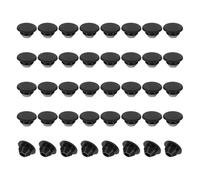 PATIKIL 6mm Diameter Silicone Round Snap, 40 Pcs in Type Locking Furniture Hole Plug Button Thin Edge Protective Cover Fit for 7mm Hole for Seal Bulkhead Cylinder Hole, Black