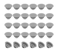 PATIKIL 6mm Diameter Silicone Round Snap, 40 Pcs in Type Locking Furniture Hole Plug Button Thin Edge Protective Cover Fit for 7mm Hole for Seal Bulkhead Cylinder, Grey