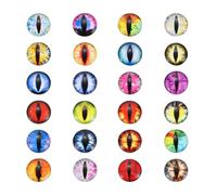 PATIKIL 6mm Dragon Eyes, 100 Pcs Glass Cabochon Mixed Style Animal Realistic Eye for Clay Doll Making Crafts DIY Findings Jewelry Making, Mixed Color(19#)