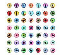 PATIKIL 6mm Dragon Eyes, 100 Pcs Round Glass Eyes Animals Crochet Eyes for Clay Doll Making Craft DIY Findings Jewelry Making, Multicolored